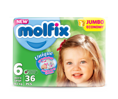 PELENA PËR FËMIJË MOLFIX, 6 EXTRA LARGE 15+kg