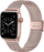 Rrip milanez 4wrist për Apple Watch - 42/44/45/49mm, rozë e artë