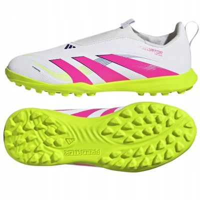 Këpucë futbolli për fëmijë Adidas Predator League Laceless TF, terren i fortë, pa lidhëse, shumëngjyrëshe