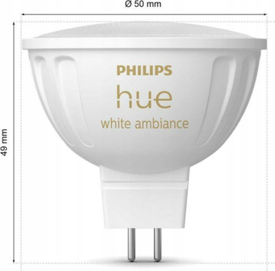 Llamba smart Philips Hue MR16, GU5.3 12V, 5.1W 400 lm, dritë e bardhë