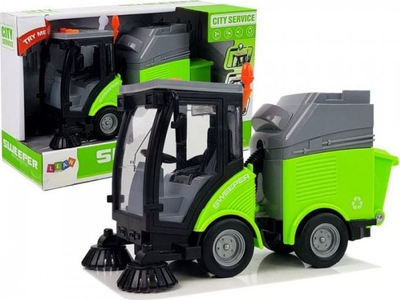 Kamion lodër pastrues rruge City Service, friction drive, drita LED dhe zë, portokalli e gri