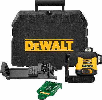 Nivel lazer DeWalt DCLE34031, 3 rreze 360°, vetënivelues, lazer i gjelbër