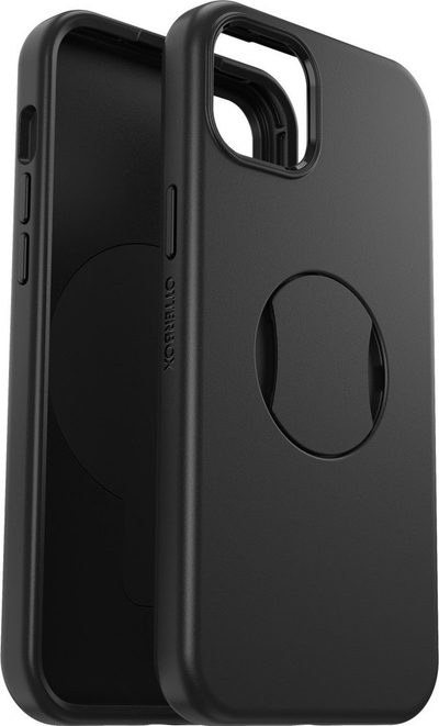 Маска за телефон OtterBox OtterGrip Symmetry, за iPhone 15 Plus 14 Plus, MagSafe, црна