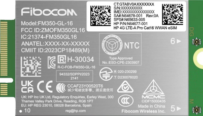 Модул HP WWAN 4G LTE-A Pro Cat16, за лаптоп, внатрешен