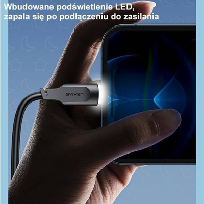 Kabllo USB Usams Lithe Series US-SJ565, USB A në Lightning, 1.2 m, jeshile