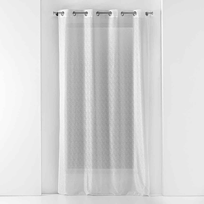 Perde e hollë Castille, me unaza, 140x240 cm, e bardhë