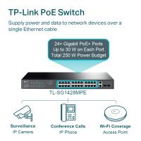 Switch rrjeti TP-Link TL-SG1428PE, 28 porta Gigabit, 24 porta PoE+, i zi