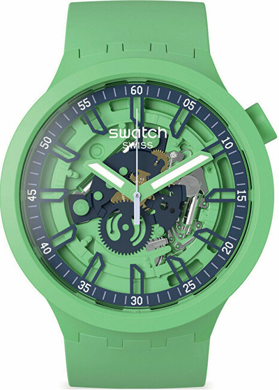 Orë për meshkuj Swatch Big Bold Open Heart hSW1276, e gjelbër