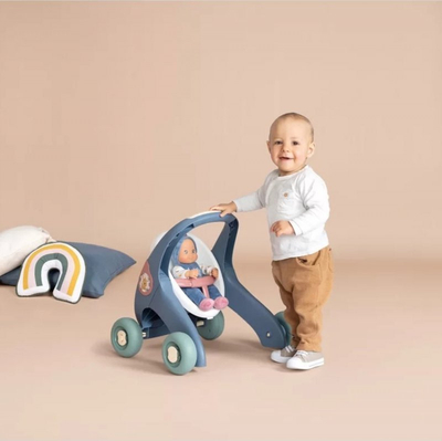 Chodzik lodër Mattel 3 në 1 me kukull, 12m+, blu rozë