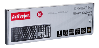 Tastierë Activejet K-3911W, wireless, e zezë