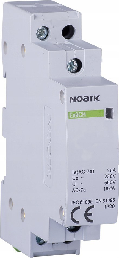 Rele instalimi Noark Ex9CH25 02, 25A, 230V, gri