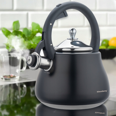 Cajnik me fishkëllimë Klausberg KB-7918, 2.8L, çelik inox, i zi me elemente argjendi