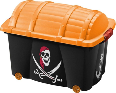 Kuti lodrash Pirate Kids Treasure, 57L, plastikë, portokalli