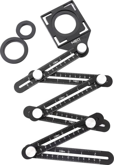 Rregullator këndor Neo Angle, 6 krahë, alumini, i zi
