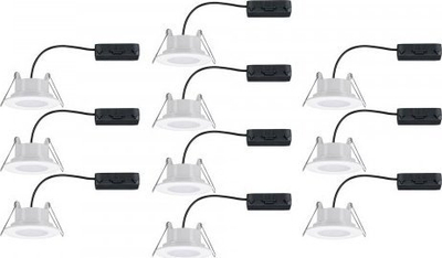 Set spotesh LED për banjo Paulmann 99922, 60W, 10 copë, e bardhë mat