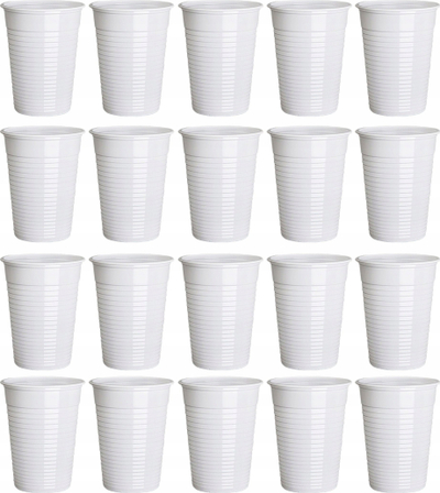 Чаши пластични без марка, 200 ml, 100 парчиња, бели
