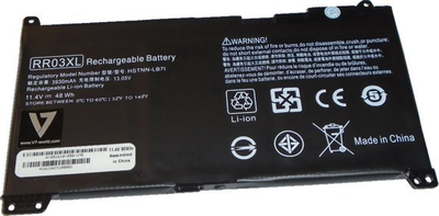 Bateri laptopi V7 H-851610-850-V7E, Li-ion, 11.4V 48Wh, e zezë
