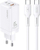 Karikues USAMS MT, 1 x USB-A, 2 x USB-C, i bardhë