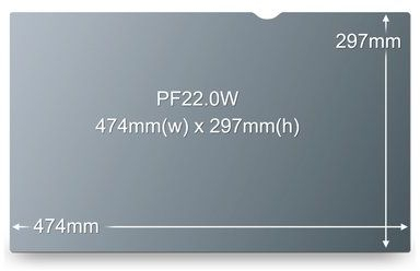 Филтер за приватност за монитор 3M PF220W1B, 22", 16:10, црн