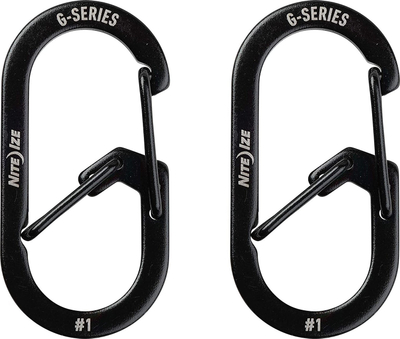 Карабин Nite Ize G-Series 1, сет 2 парчиња, нерѓосувачки челик, црна