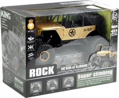 Makina me telekomandë No Name Jeep R/C, shkallë 1:18, me funksion Twist, ngjyrë ari
