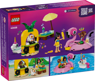 Lodër ndërtimi LEGO Friends 42658 Unicorn and Flamingo Pool Party, set ndërtimi, 5+ vjeç, shumëngjyrëshe