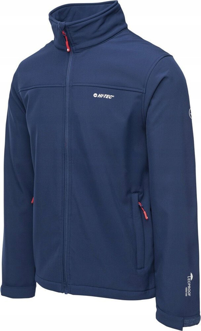 Xhaketë softshell për meshkuj Hi-tec Lingen M, e papërshkueshme nga uji 10.000 mm, me mikrofleece, blu e errët
