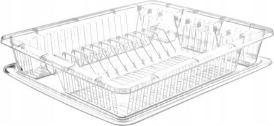 Tharëse ene transparente Oseti Dish Drainer, plastike, për lavaman