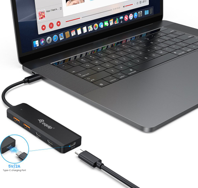 Hub USB Equip USB C me 4 porta, USB 3.2 Gen 2 10Gbps, 2x USB C edhe 2x USB A