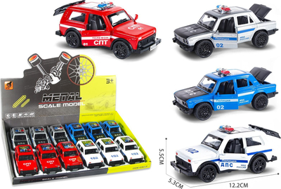 Makina lodër policie Trifox Auto Metal, me drita, me tinguj, metalike