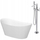 Set vaskë ovale e pavarur INVERTO by Cersanit B719, 170x80 cm, bateri e jashtme krom, e bardhë