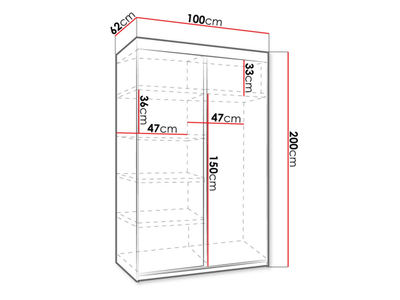 Dollap 100 TOP 21 + LED, Kaftë