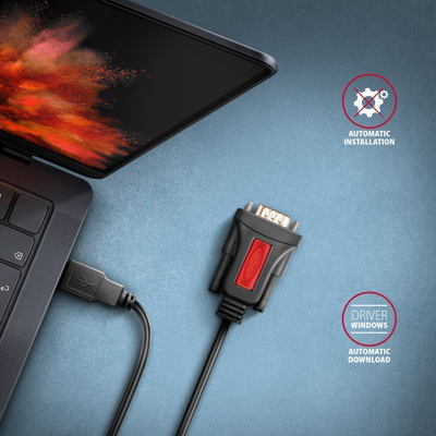 Adapter USB Axagon ADS-1PSN, USB 2.0 në RS-232, kabllo 1.5m, çip Prolific