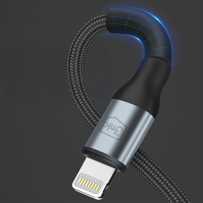 Kabllo USB 3MK Hyper N-Series, USB A me Lightning, 1m, 12W, e zezë