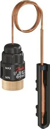 Kontrollues termostatik temperature Danfoss QT, 35-50°C, për AB-QM DN15-32, i zi