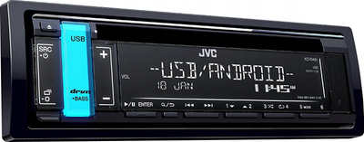 Radio CD makine JVC KD-T401, 1 DIN, 200 W, e zezë