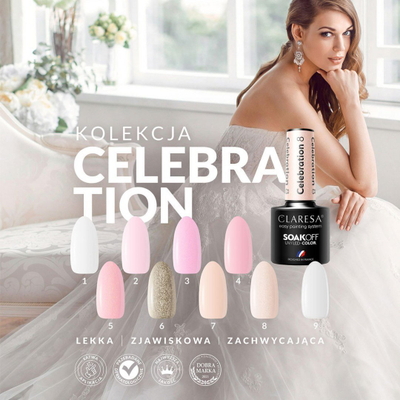 Llak hibrid për thonj Claresa Celebration 6, 5g