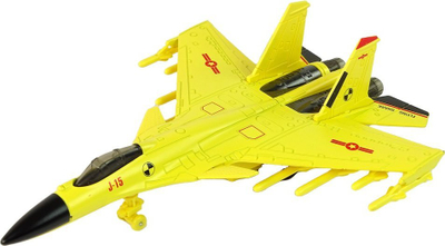 Avion lodër Leantoys Friction-Powered Fighter Plane, shkalla 1:72, me mekanizëm me fërkim, i verdhë