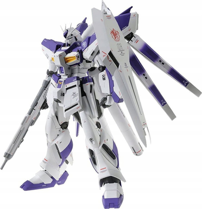 Model kit Bandai Hi Nu Gundam Ver. Ka MG, 1/100, plot pjesë lëvizëse, bardhë me vjollcë