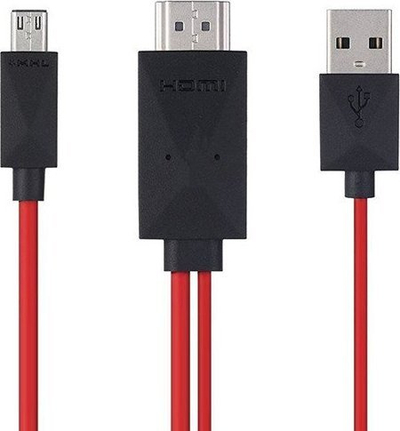 Kabllo Phone Star MHL në HDMI, Full HD, për smartphone, e kuqe