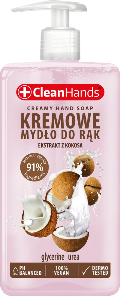 Крем сапун за раце CleanHands Coconut, со диспензер, 300 ml