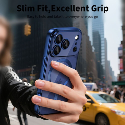 Këllëf telefoni Tech-Protect MagFlex për iPhone 17 Pro Max, MagSafe, transparent, blu e errët