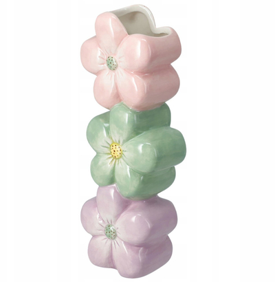 Vazo dekorative Home Styling Collection, qeramike, 23 cm, shumëngjyrëshe pastel