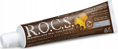 Pastë dhëmbësh R.O.C.S. Coffee & Tobacco, për njolla nga kafeja e duhani, 60 ml
