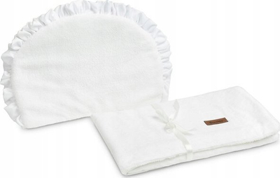 Komplet pagëzimi për karrocë Sensillo, material i butë, dizajn elegant, e bardhë