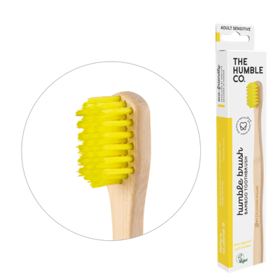 Brushë për të rritur The Humble Co., bambu, me fije shumë të buta (sensitive), verdhë