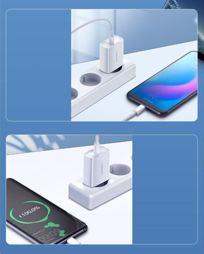 Karikues muri Ugreen CD137, 1x USB C 3A, PD 3.0 QC 4.0 Plus, i bardhë