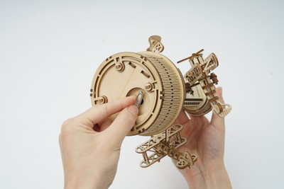 Kuti muzike druri DIY Rolife AMK41 Kulla e Kontrollit të Ajrit, puzzle 3D, për moshat 8+, ngjyrë druri