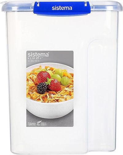 Enë ruajtëse për drithëra Sistema Klip It Plus, 4.2L, transparente