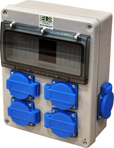 Panel elektrik ELS Miko, 6x230V, 8 module, gri me blu